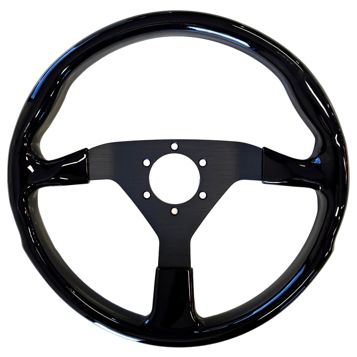 STEERING WHEEL (GLOSS BLACK) - HOLDCOM AUTO PARTS