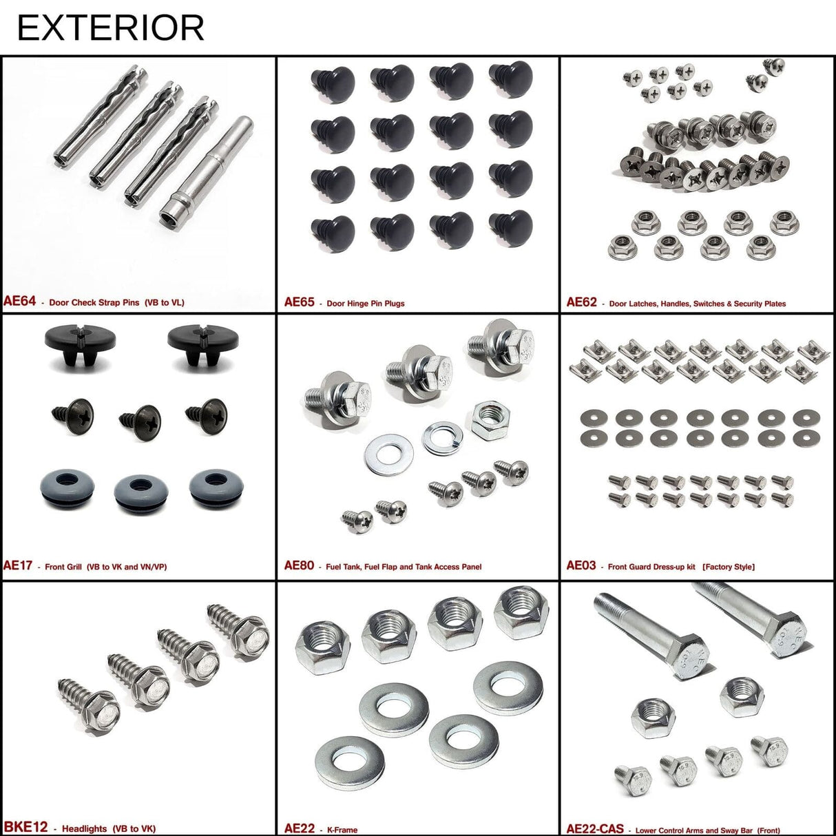VK MEGA FASTENER KIT - HOLDCOM AUTO PARTS